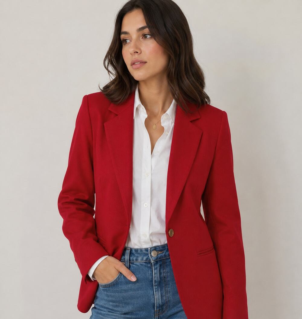 Vintage Sag Harbor 100% Wool Red Blazer 8 Petite